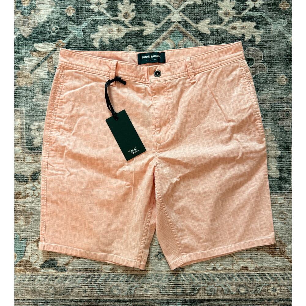 Rodd & Gunn Shorts Salmon Plaid Preppy Sacred Hill Size 32 NWT Summer Coastal - Picture 3 of 5